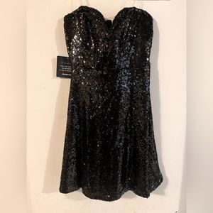 Charlette Russe Size M black sequin strapless dress